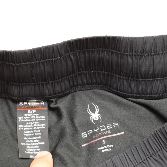 Spyder Women's Sweat Shorts Lined Drawstring Polyester Black Size S Active - Picture 7 of 8